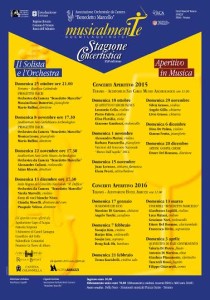 CALENDARIO 2015/16 XXII Stagione Concertistica 'Ass.ne Orchestrale da Camera "Benedetto Marcello"