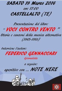 "VOCI CONTRO VENTO. STORIA e CANZONI della MUSICA ALTERNATIVA"