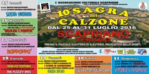 Scapriano di Teramo - 10 Sagra Del Calzone dal Lunedì 25 al  31 Luglio 2016