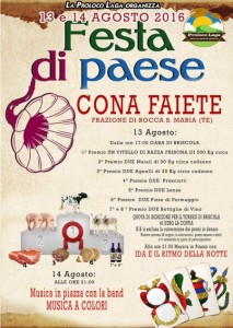 FESTA DI PAESE  Cona Faiete di Rocca Santa Maria 13/14 agosto 2016
