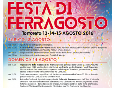 Tortoreto - FESTA DI FERRAGOSTO dal 13 al 15 agosto 2016