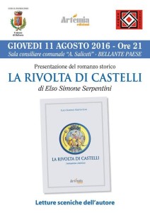  "LA RIVOLTA DI CASTELLI" GIOVEDì 11 AGOSTO 2016, ORE 21.00