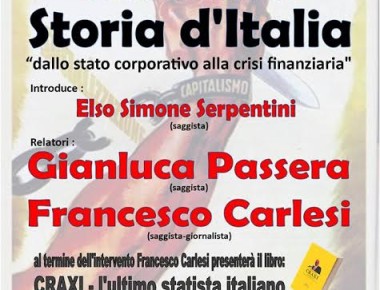 Appunti ANTILIBERISTI.  STORIA D'ITALIA dallo Stato Corporativo alla crisi finanziari 12/11/2016