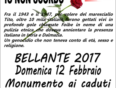 Bellante - Foibe , io non scordo 12/01/2017
