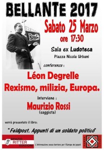 "Léon Degrelle: Rexismo, milizia, Europa" 25 MARZO 2017
