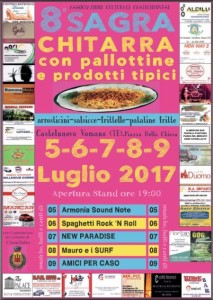 Castelnuovo Vomano - SAGRA DELLA CHITARRA  con pallottine e prodotti tipici dal 5 al 9 luglio 2017 