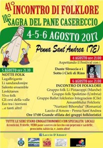 Penna Sant’ Andrea - 41° INCONTRO DI FOLKORE INTERNAZIONALE  dal 4 al 6 agosto 2017