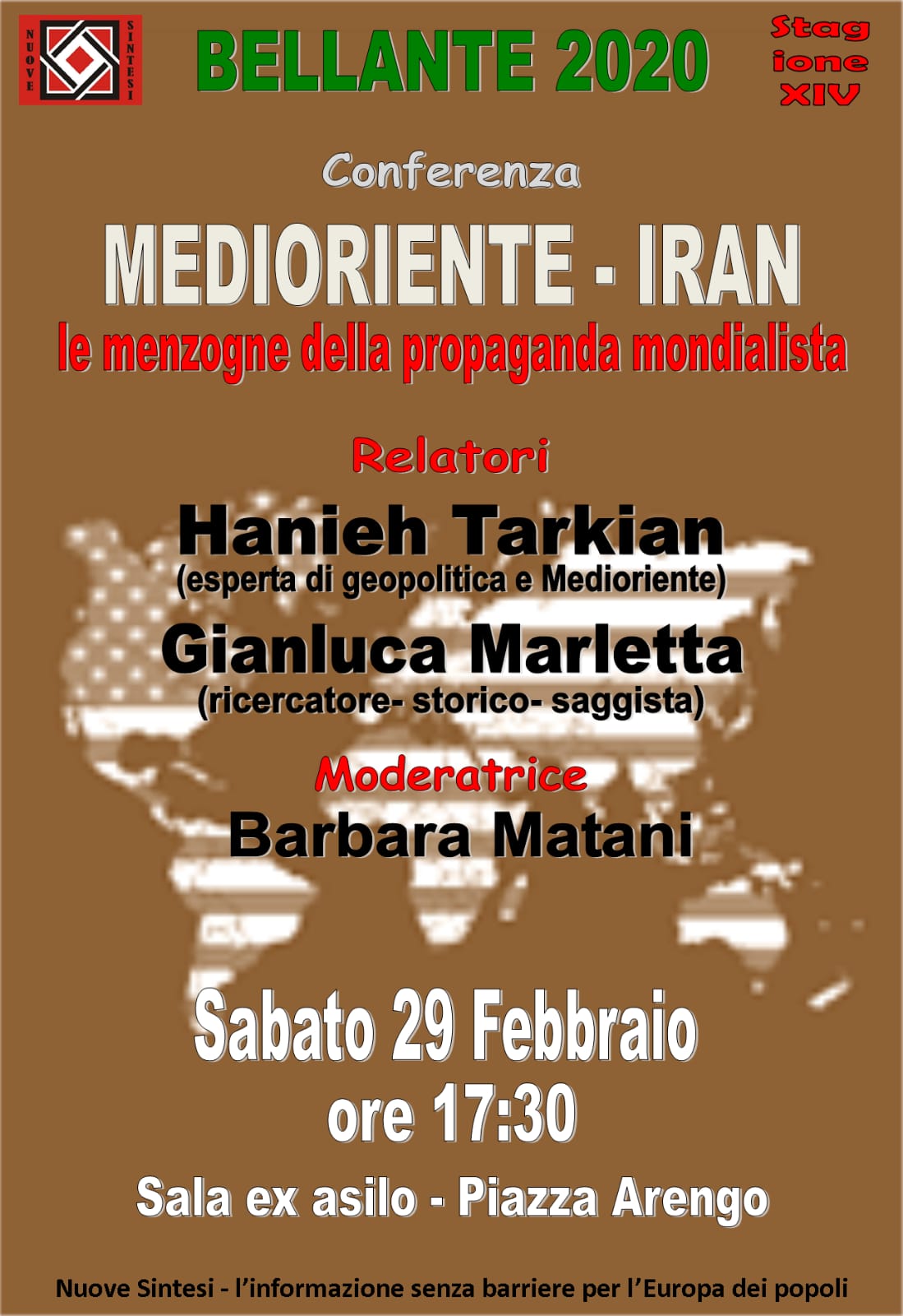 BELLANTE paese - "MEDIORIENTE - IRAN. LE MENZOGNE DELLA PROPAGANDA MONDIALISTA"  29 FEBBRAIO 2020