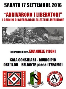 "ARRIVARONO I LIBERATORI" SABATO 17 SETTEMBRE 2016